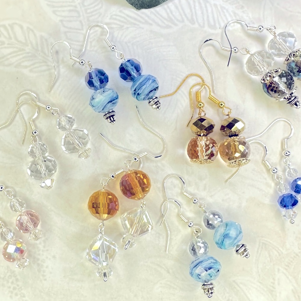 3/$25 Faceted Glass Earrings - Pick Your Fave!